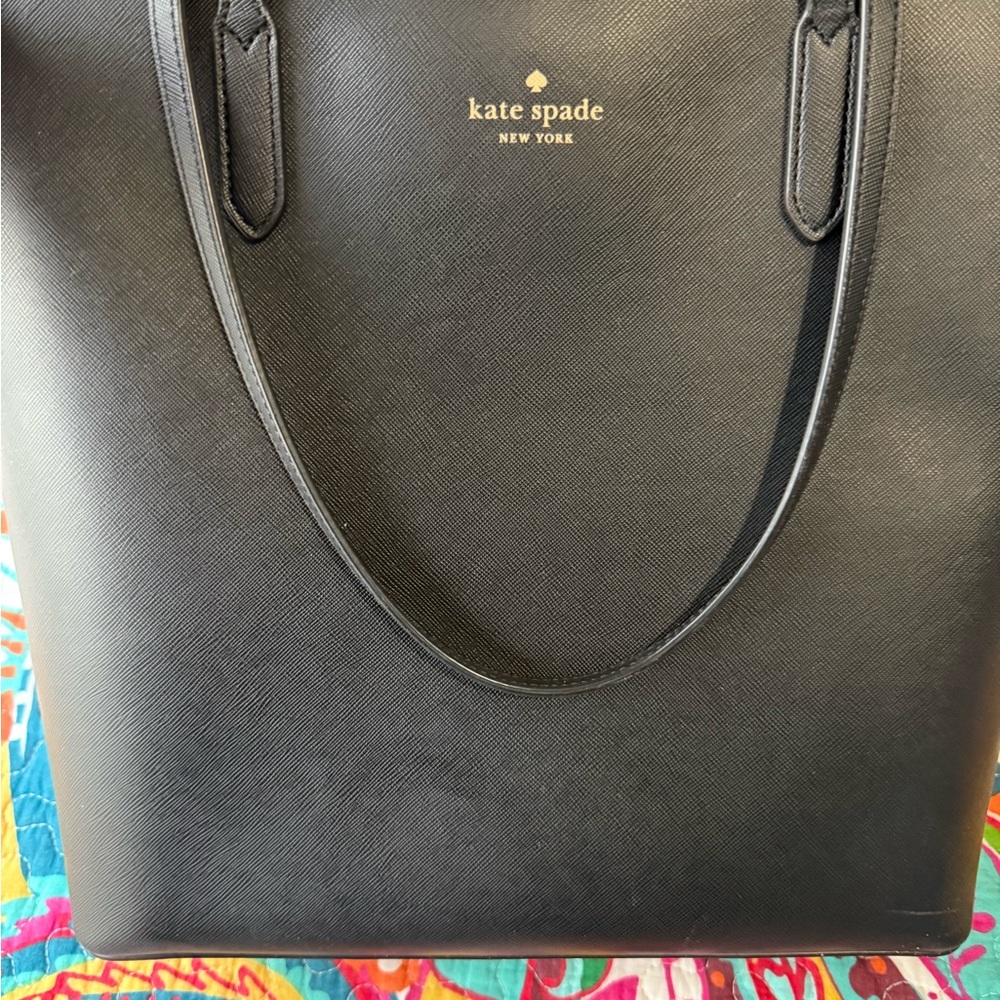 Kate Spade Black Leather Tote - Picture 2 of 4